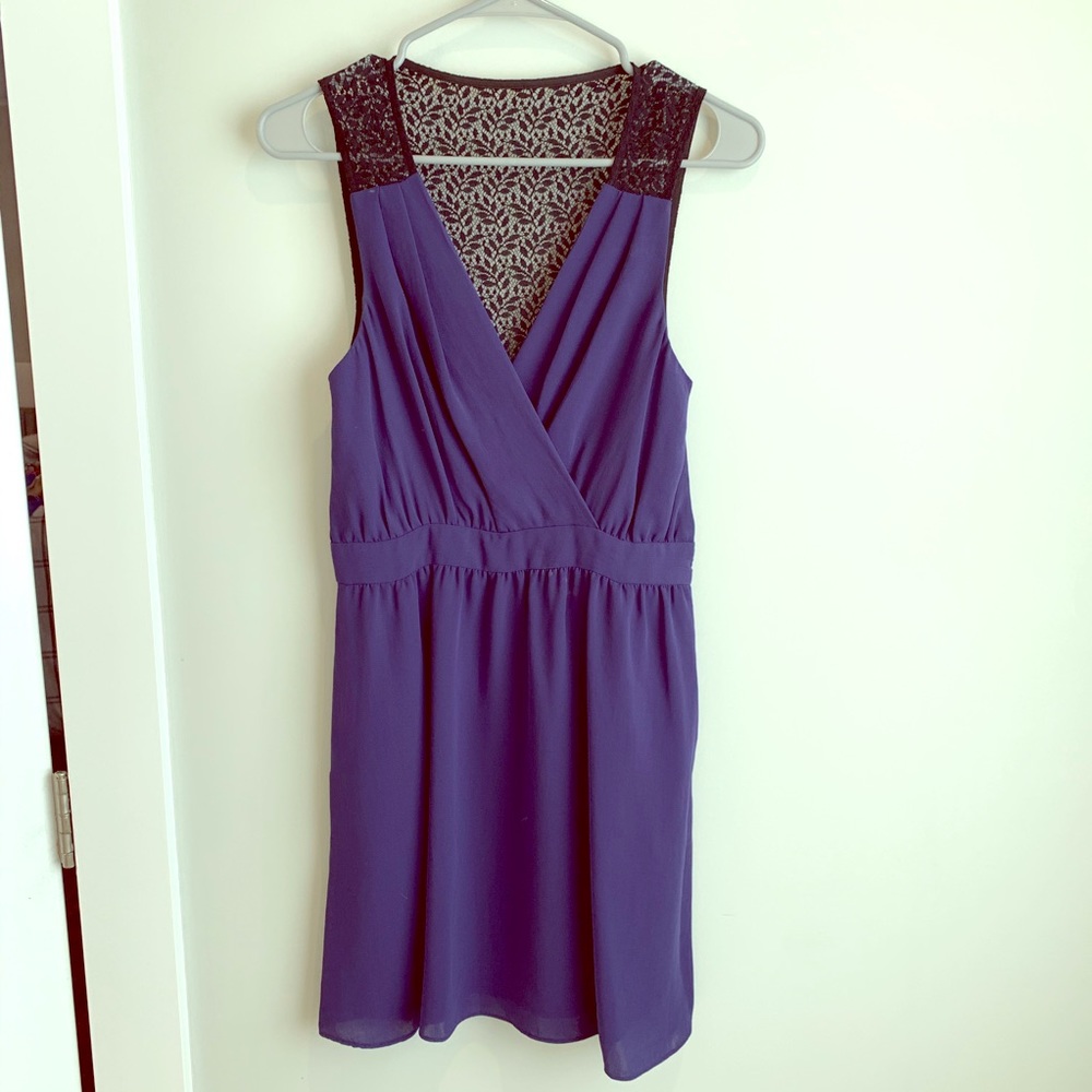 BCBG purple dress with black lace size 2
